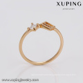 14881 Latest design geometric shape finger ring with white zircon 18k gold plated ladies jewelry